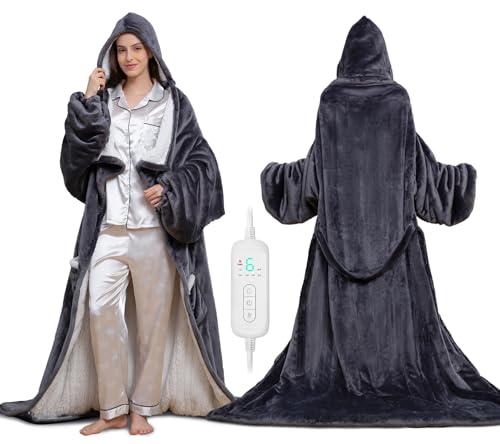 Electric Wearable Throw Blanket with Sleeves