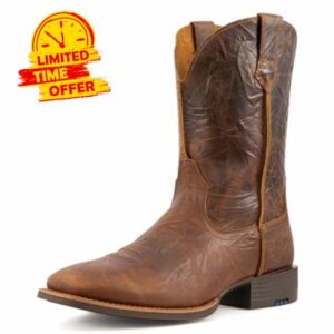 Men's Western Cowboy Boots Square Toe Full Grain Leather Mid Calf Work Boots for Men Wide Fit Non-Slip Roper Style Boots with Removable Insole （PLT103619 ）
