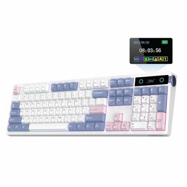 EPOMAKER TH108 PRO Full Size Mechanical Keyboard with Screen & Knob
