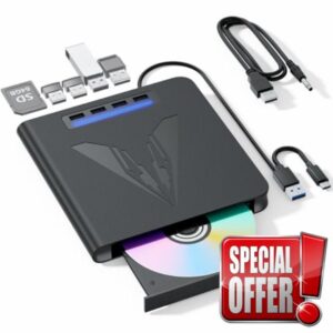 7 in 1 External Blu Ray Drive & Burner for PC Laptop