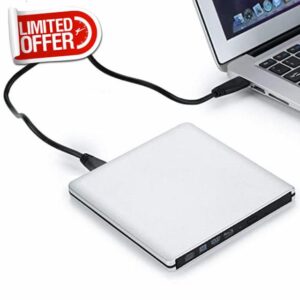 Aluminum External USB 3.0 and USB C UHD 4K Blu-Ray Writer BD-RE BD Burner Blu-ray DVD CD Super-Muti Drive for PC Laptop iMac and Mac