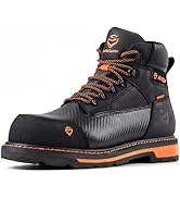 SUREWAY Men's 6" Waterproof Soft/Composite Toe Work Boot - Heavy Duty Crazy Horse Leather, Slip R...