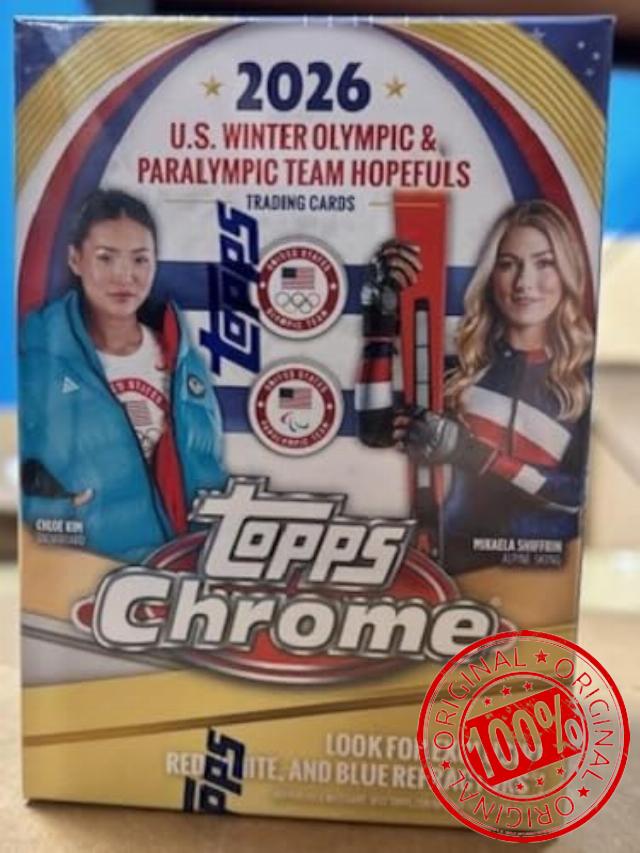 2026 Topps Chrome Winter Olympics Blaster Box FACTORY SEALED Exclusive Red White Blue Refractors!