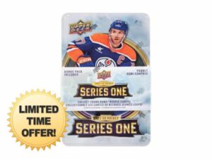 2025/26 Upper Deck Series 1 Hockey Trading Card Tin (Three Young Guns Rookie Cards Per Box)