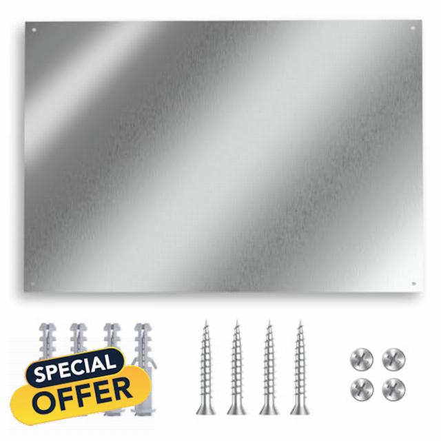 24" x 36" Oversized Stainless Steel Backsplash Panel | Full-Coverage Splatter Guard for Kitchen Wall Behind Stove & Range Hood