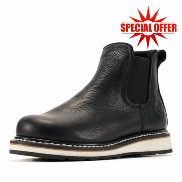 SUREWAY Men's Slip On Chlesea Work Boots for Men - Soft Toe