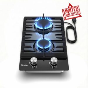 TOPWISH 12 Inch Gas Cooktop 2 Burner