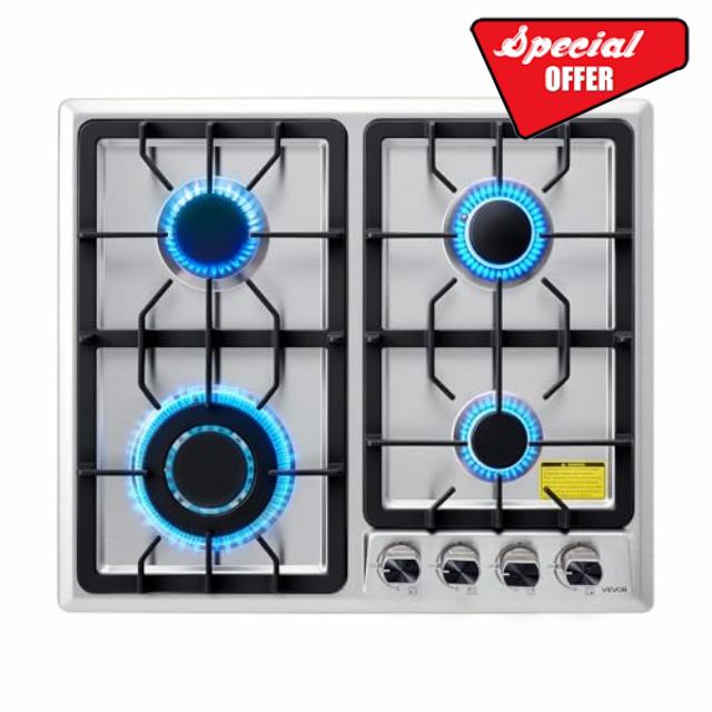 VEVOR 24 inch Gas Cooktop 4 Burners Gas Stove Top