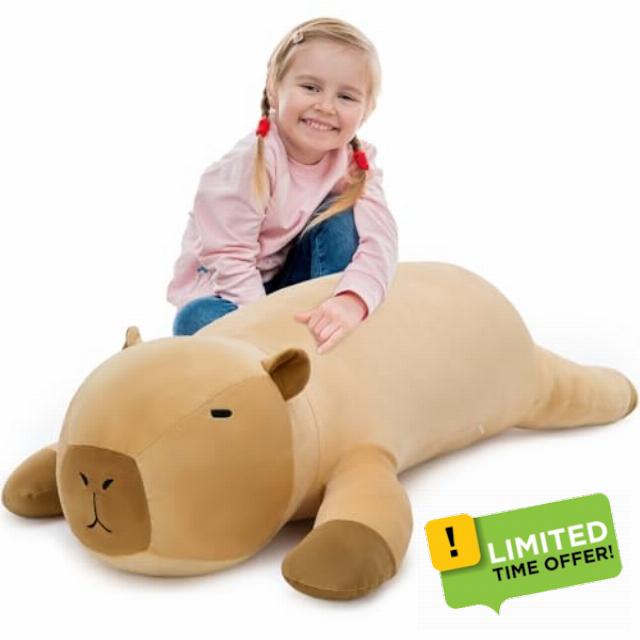 43.3" Long Capybara Plush Body Pillow