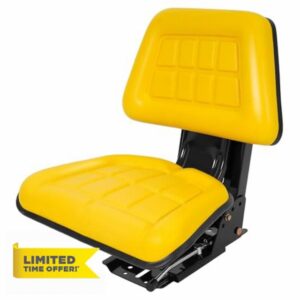 Universal Tractor Suspension Seat Adjustable Compatible with John Deere 5200 5210 5300 5310 5510 More Models Massey Ferguson Tractor Ford New Holland Steel Yellow Heavy Duty