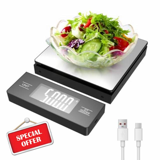 Kitchen Scale with Detachable Display Wireless Stainless Steel Digital Food Scale