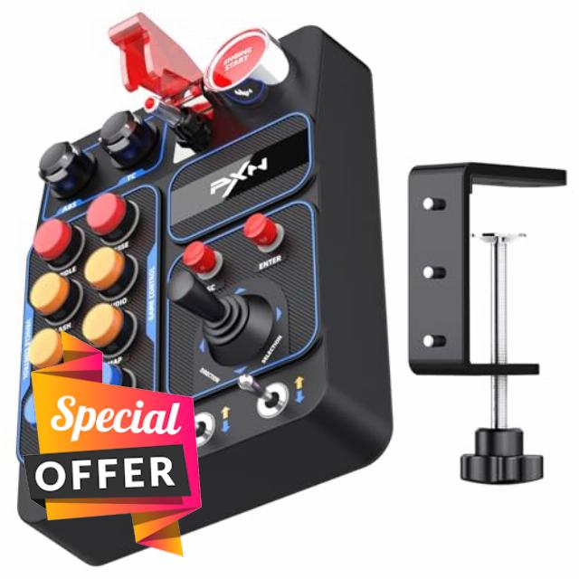 PXN CB1 PC Button Box – Programmable Sim Control Panel with 19 Buttons & Switches