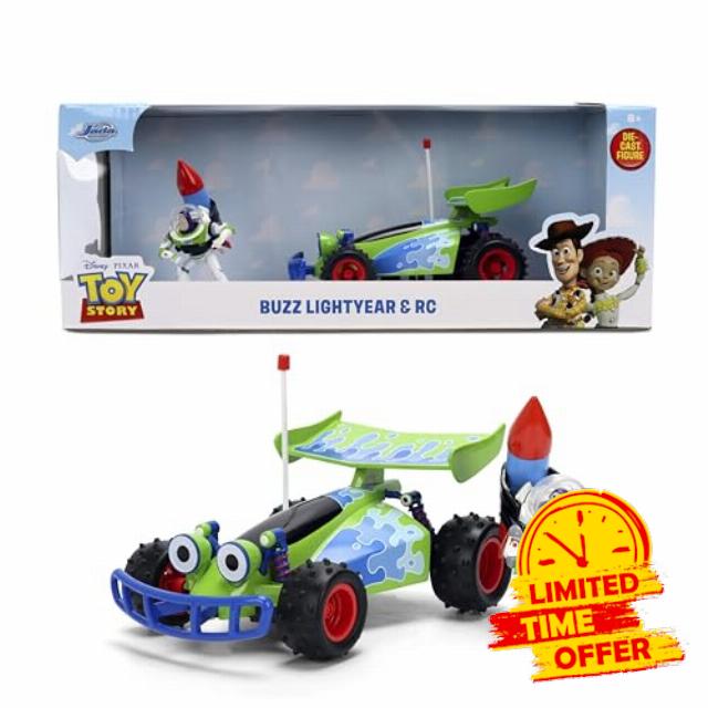 Jada Toy Story RC Turbo Buggy with Buzz Lightyear Figure 1:24 Scale Die-Cast Vehicle – Hollywood Rides Toys
