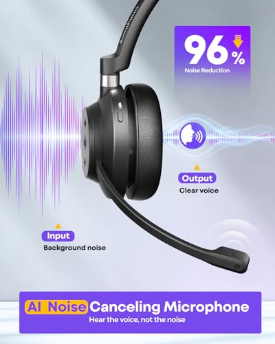 Bluetooth Headset with USB Dongle for Office/Home/Teams/Zoom/Skype