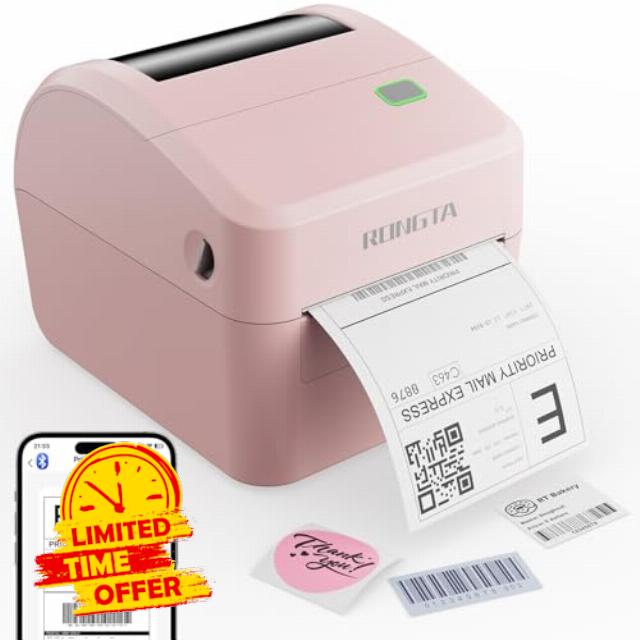 Rongta 4x6 Bluetooth Shipping Label Printer - Thermal Label Printer for Shipping Packages