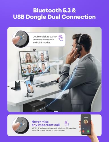 Clear Sound ＆ Comfortable Computer Headset with Microphone