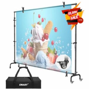 EMART 10x7.7ft Rolling Backdrop Stand with Wheels