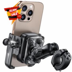 Lamicall Motorcycle Phone Mount Holder - [All Metal] [Anti Shake] [Extendable Arm] Bike Phone Holder Handlebar Clamp