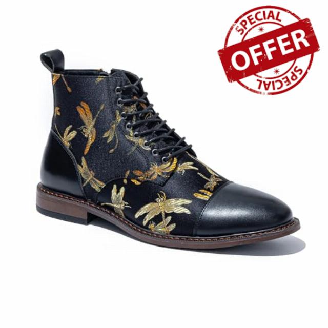 Men’s Lace-Up Dress Boot with Cap Toe