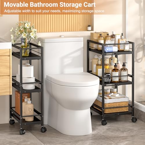 Adjustable Narrow Storage Cabinet for Bathroom