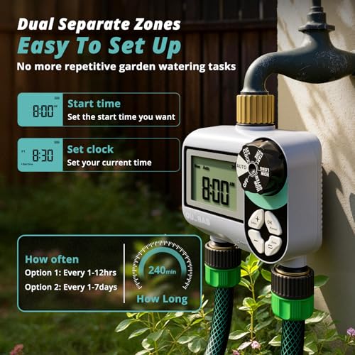 Rain Delay/Manual/Automatic Irrigation Watering System for Garden