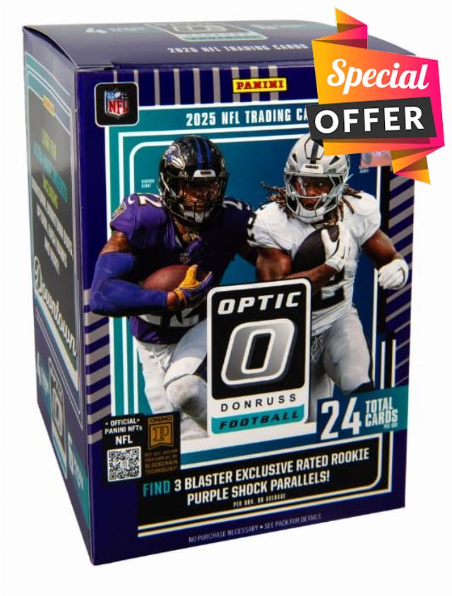 2025 Optic Football Blaster Box (Purple Shock) (24 Cards/Box) ((Downtown)