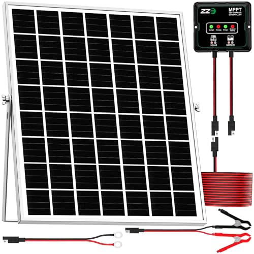 20W 12V Solar Panel Kits MPPT Charge Controller with 8 Protections Function IP68 Waterproof for RV Trailer Marine Car Motorcycle (1