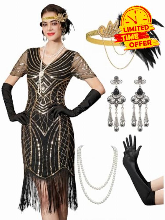 YESSA 1920s Flapper Dresses for Women