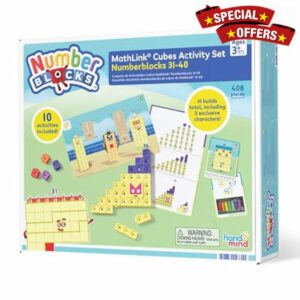 hand2mind Numberblocks 31-40 MathLink Cubes Activity Set - Learn Numbers & Early Math Skills