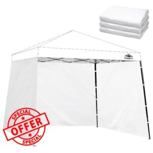 Slant Leg Canopy Sidewall - 3 Pack 300D Waterproof Attachable Tent Wall for 10x10ft Canopy