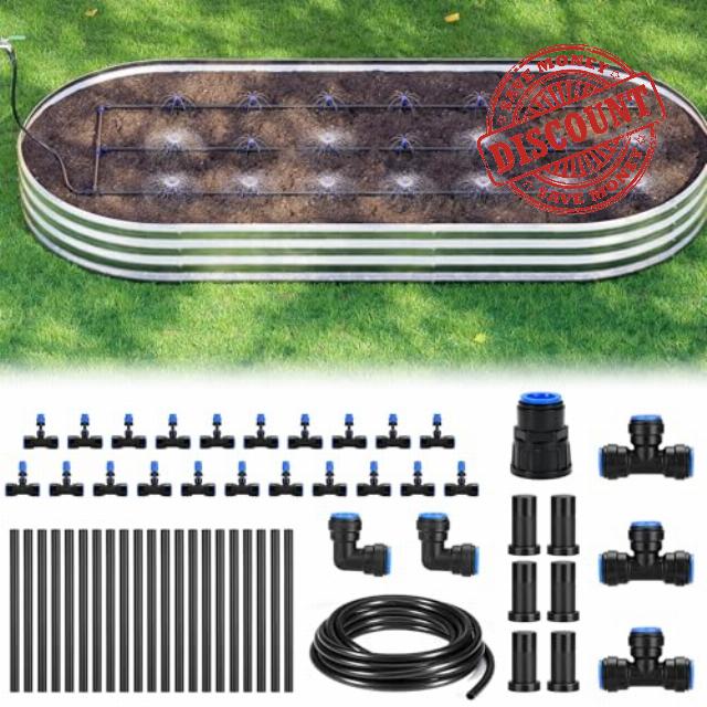 HIRALIY Raised Bed Drip Irrigation Kit Large