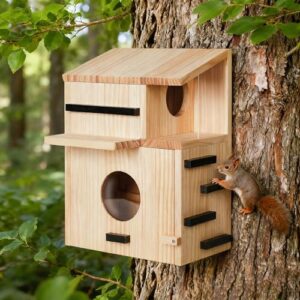 Squirrel Nesting Box with Acrylic Observation Window