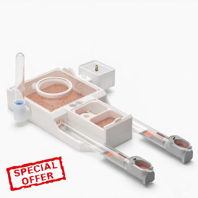StackCore Stackable Series - White QUADTUBE (Four Tube Ant Nest) with Starter Tool Ki