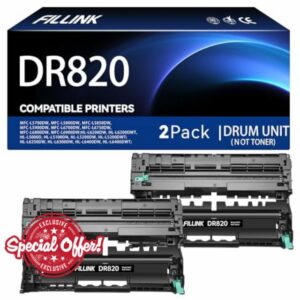 DR820 Drum Unit DR-820 [Not Toner] Replacement for Brother DR820 TN850 Drum Unit for Compatible with HL-L6200DW HL-L5200DW MFC-L5850DW MFC-L5900DW MFC-L5700DW MFC-L6800DW Printer-2 PK