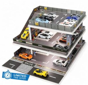Display Case for Hot Wheels: Toy Car Garage Diorama with LED Lights