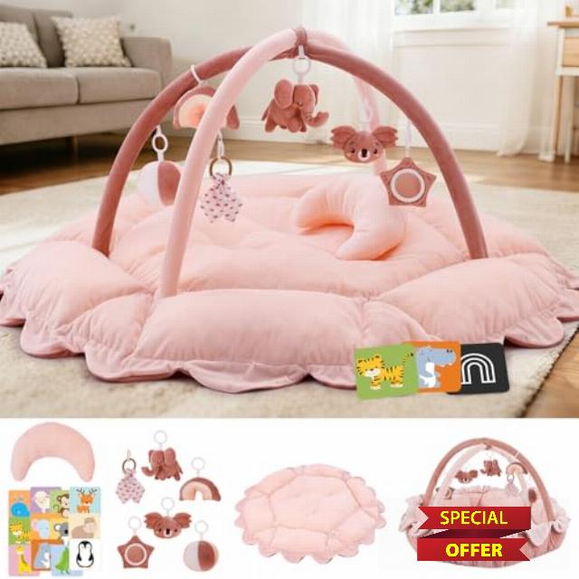5-in-1 Baby Activity Gym & Play Mat with 6 Hanging Toys