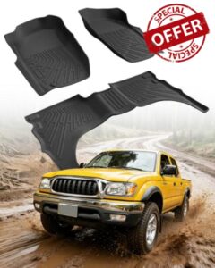 Floor Mats for Toyota Tacoma 2001-2004(ONLY Fit Double Cab) All Weather Custom Fit Heavy Duty Rubber Liner