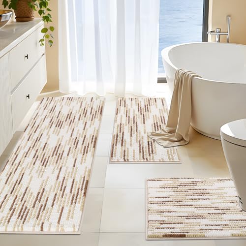 Non-Slip Chenille Toilet Rugs with TPR Backing