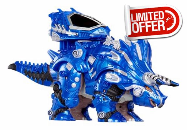Armor-Up Triceratops Dinosaur Cobalt Toy Figure with 7 Removable Armor Pieces
