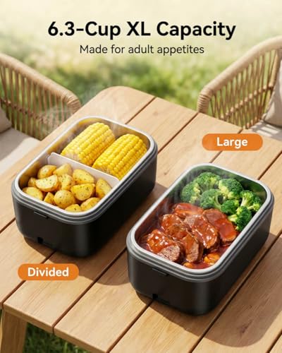 100W Heated Lunch Box for Men with Scheduled Heating and Memory