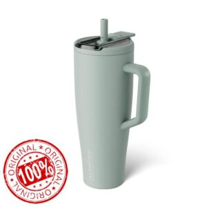 BrüMate Era Flip 40oz Tumbler with Covered Flip Down Straw | 100% Leakproof Insulated Tumbler | Made of Stainless Steel | Cup Holder Friendly Base | 40oz (Sage)