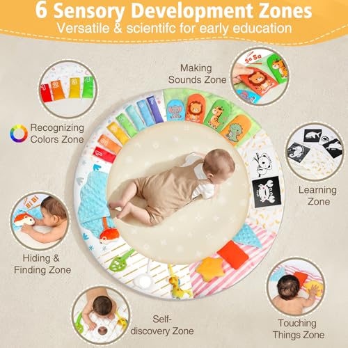 6 Developmental Zones with 5 Detachable Toys for Motor Skills Sensory Development