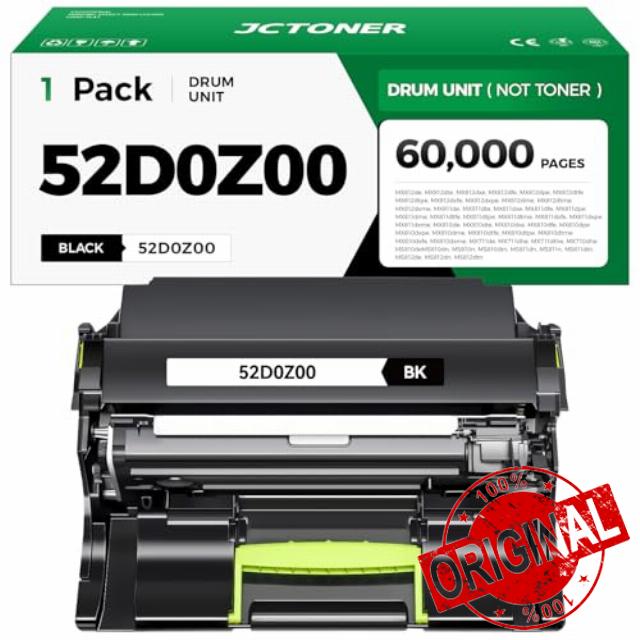 52D0Z00 Drum Unit (Not Toner) High Yield 1-Pack Replacement for Lexmark 52D0Z00 Imaging Unit Compatible for Lexmark MX812 MX811 MX810 MS812 MX711 MX710 MS810 MS811 Series Laser Printer All-in-One Copy