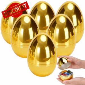 6 Pack 6 Inch Jumbo Golden Easter Eggs