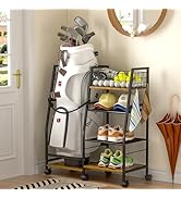 4 Tier Coffee Bar Station, Kitchen Stand with 8 S-Shaped Hooks, Large Space Coffee Station Table,...