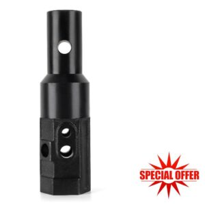 Heavy Duty Universal Adapter-2 Inch Female Hex to 2-9/16 Inch Male Round Auger Adapter - Forged from Solid Carbon Steel