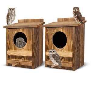 2PCS Owl Houses for Outdoors