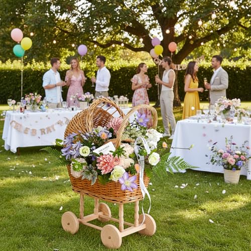 Woven Baby Shower Decoration Basket for Church Parties