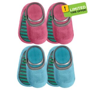 BabyShocks Full-Sole Grip Baby & Toddler Socks That Don’t Come Off – More Traction on Hardwood & Tile (4-Pack Value Set)