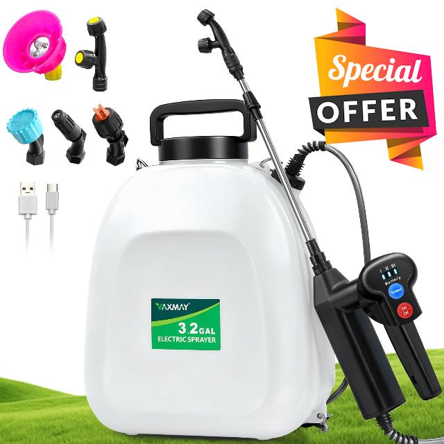 VAXMAY Battery Powered Sprayer 3.2 Gallon